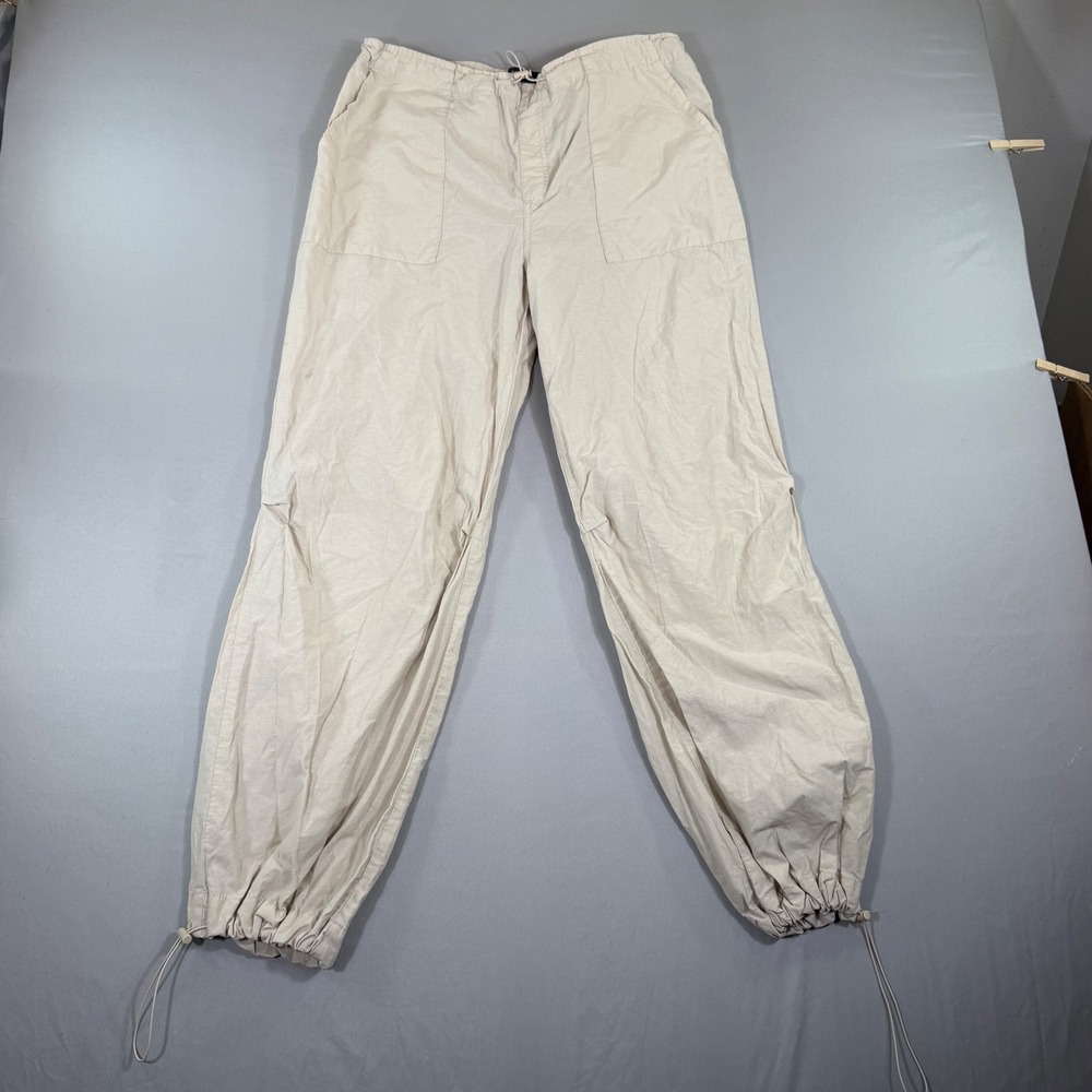 Aeropostale Parachute Pants Womens Medium Khaki Cargo Utility Gorpcore Y2K